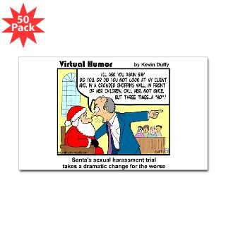 Santa on Trial Sticker (Rectangle 50 pk)