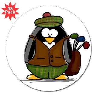 Golf Penguin 3 Lapel Sticker (48 pk)