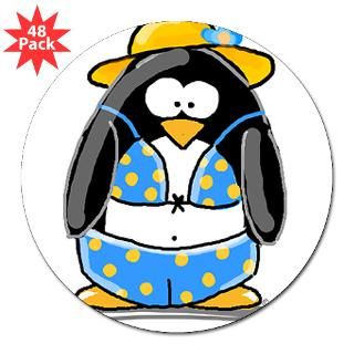 Bikini penguin 3 Lapel Sticker (48 pk)