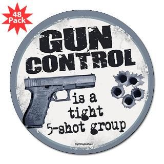 Gun Control 3 Lapel Sticker (48 pk)