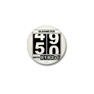 50 Gifts  50 Buttons  50th Birthday Oldometer Mini Button