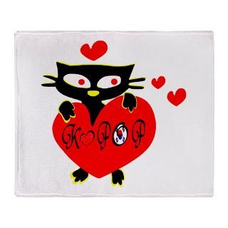 lovekpop black cat hearts Stadium Blanket for $59.50