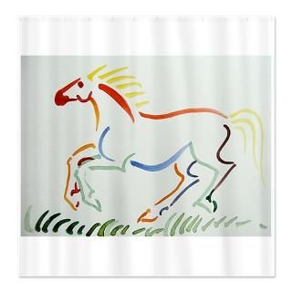 Mustang Shower Curtains  Custom Themed Mustang Bath Curtains