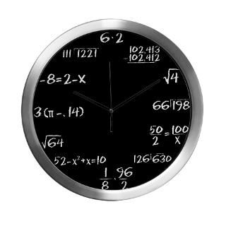 Modern Black Chalkboard Math Wall Clock for $42.50