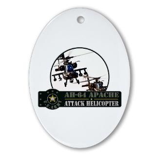 AH 64 Apache Helicopter Oval Ornament for $12.50
