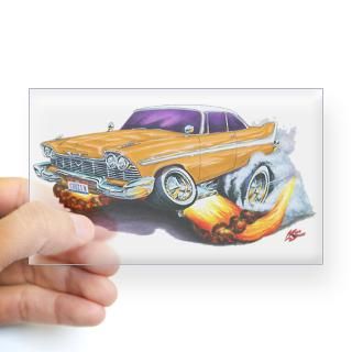 1958 59 Fury Orange Car Rectangle Decal for $4.25