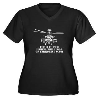 Apache AH 64 Anti terror Womens Plus Size Scoop N