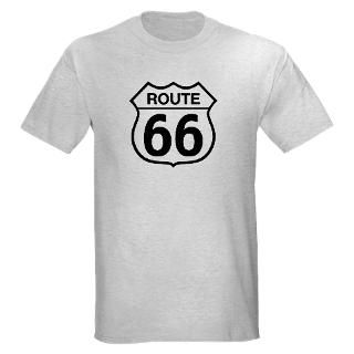Bike T shirts  Route 66 Ash Grey T Shirt