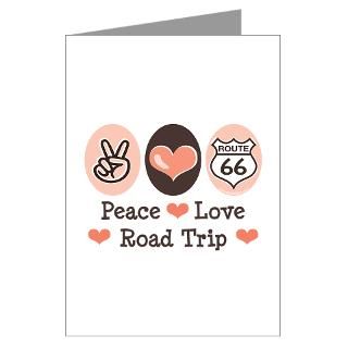 Greeting Cards  Peace Love Route 66 Road Trip Greeting Card