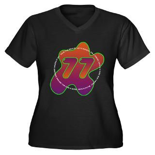 70s slogans Womens Plus Size V Neck Dark T Shirt