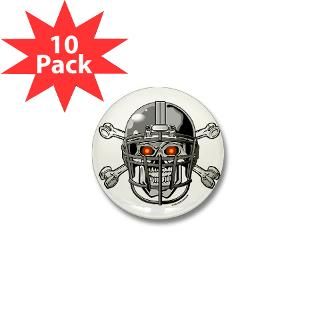 Skull Bones Football Helmet Mini Button (10 pack)