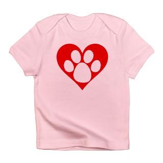 Animal Gifts  Animal T shirts  Heart Dog Paw Infant T Shirt