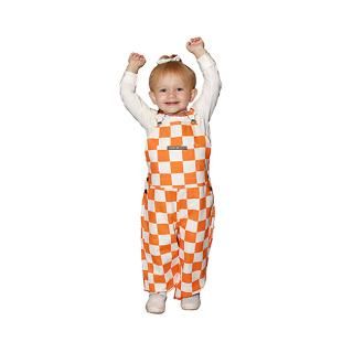 Toddler Checkered Orange/White Game Bibs Overalls by Sports