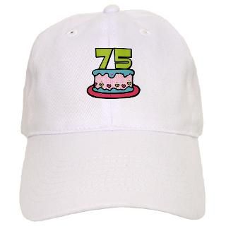 75 Gifts  75 Hats & Caps  75 Year Old Birthday Cake Baseball Cap