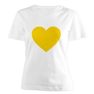 yellow heart women s v neck t shirt $ 17 77