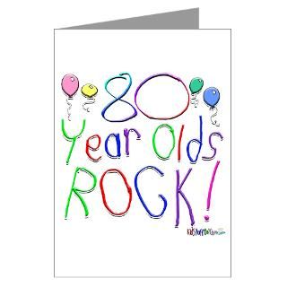80 Gifts  80 Greeting Cards  80 Year Olds Rock  Greeting Card
