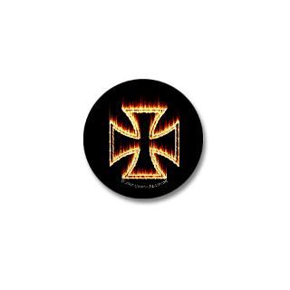 Flames Iron Cross 2.25 Button (100 pack)