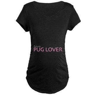 Future Pug Lover Mid Belly Maternity T Shirt. Girl Maternity T Shirt