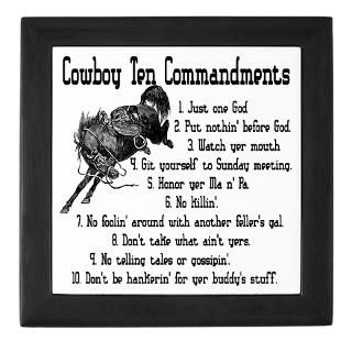 Cowboy Ten Commandments Framed Tile by lifedesign