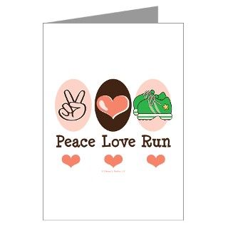Exercise Gifts  Exercise Greeting Cards  Peace Love Run Runner