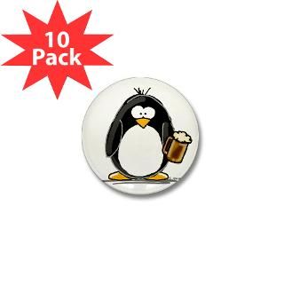 Beer Drinking Penguin 3.5 Button (100 pack)