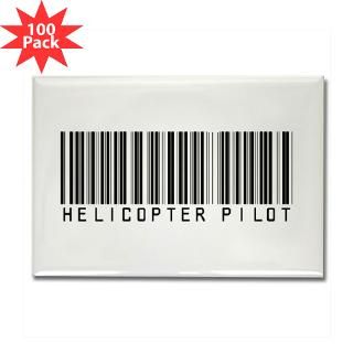 and Entertaining  Helicopter Pilot Barcode Rectangle Magnet (100 pac