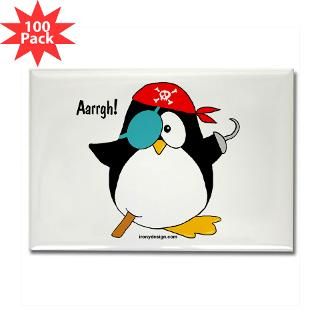  Adorable Magnets  Pirate Penguin Rectangle Magnet (100 pack