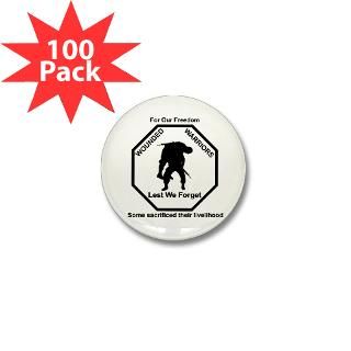 Force Buttons  Remember the Wounded Warriors Mini Button (100 pac