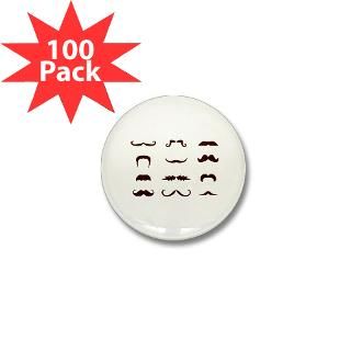  Barber Buttons  Moustache Collection Mini Button (100 pack