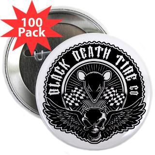 Gifts  Biker Buttons  Black Death Tire Co 2.25 Button (100 pack