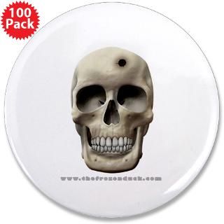 Skull & Bullet Hole 3.5 Button (100 pack)