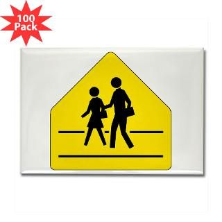 School Crossing Sign   Rectangle Magnet (100 pack)