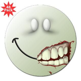 Zombie Smiley Face 3 Lapel Sticker (48 pk)