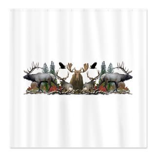 Elk Shower Curtains  Custom Themed Elk Bath Curtains