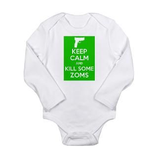 Keep Calm   Pistol Green Long Sleeve Infant Bodysu