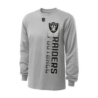 Oakland Raiders Youth Heather Gray NFL Team Motion Long Sleeve T Shirt