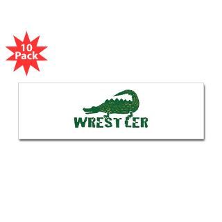 Alligator Wrestler Rectangle Sticker 10 pk)