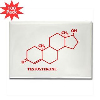 Testosterone Molecule Rectangle Magnet (100 pack)