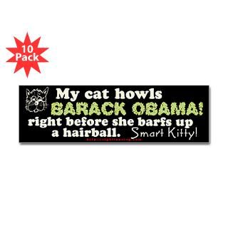 Cat Hairball anti Obama Bumper Sticker (10 pk)