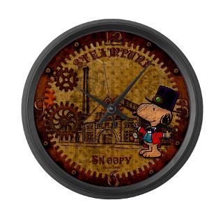 Steampunk Snoopy Large Wall Clock