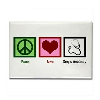 Peace Love Greys Anatomy Rectangle Magnet