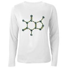Caffeine Molecule Womens Long Sleeve T Shirt