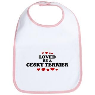 Canine Gifts  Canine Baby Bibs  Loved Cesky Terrier Bib