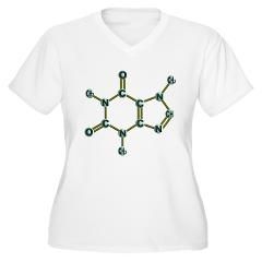 Caffeine Molecule Womens Plus Size V Neck T Shirt