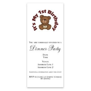 Teddy Bear 1st Birthday Invitations by Admin_CP1147651