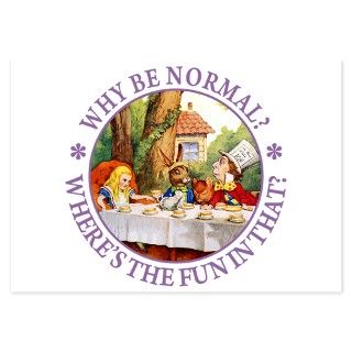 Alice Gifts  Alice Flat Cards  ALICE MAD HATTER WHY BE NORMAL_PURPLE
