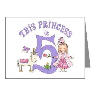 Birthday Note Cards  Unicorn Princess 5th Birthday Invitations 10pk