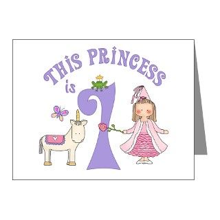 Note Cards  Unicorn Princess First Birthday Invitations (20pk