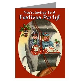 Greeting Cards  Retro Style Festivus Party Invitations (Pkg of 10