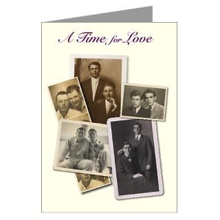 Vintage male couples ivory Greeting Card for
